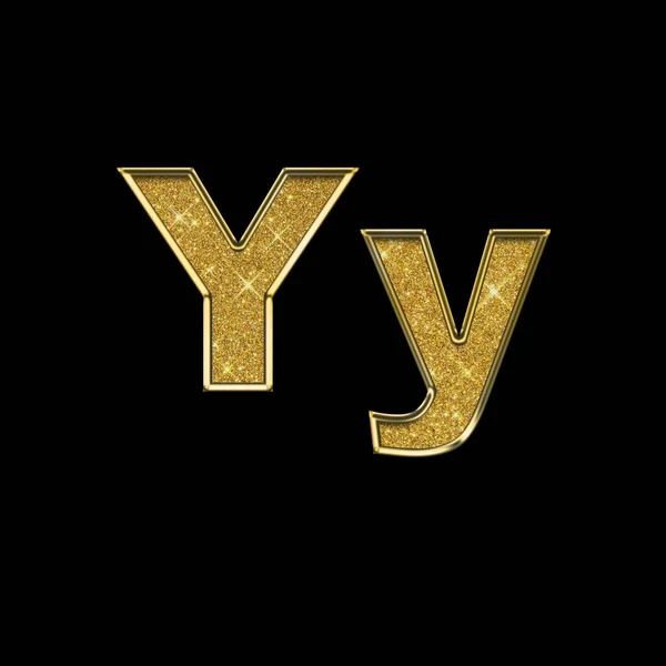 Uppercase Lowercase Letters Alphabet Gold Letter Black Background Symbol Your — Stock Photo, Image