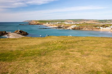 Bude. Cornwall, İngiltere 'deki Atlantik Okyanusu üzerindeki manzara.