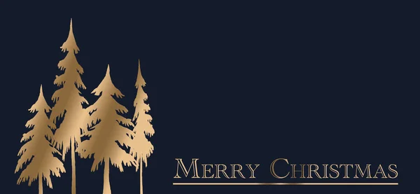Рождественская Открытка Пожеланиями Золотая Графика Синем Фоне — стоковое фото