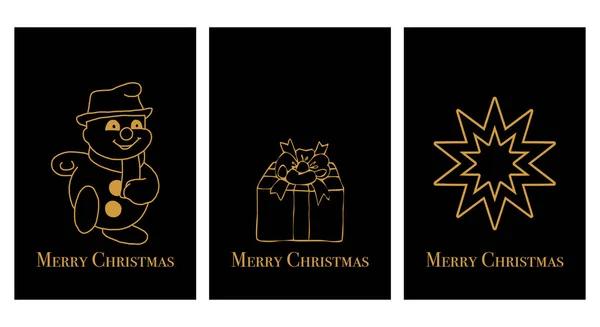 Набір Різдвяних Листівок Привітаннями Мінімалістичний Візерунок Друку — стоковий вектор