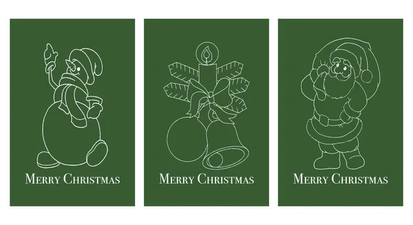 Set Weihnachtskarten Mit Grußworten Minimalistisches Muster Für Den Druck — Stockvektor