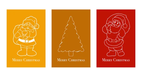 Sammlung Druckfähiger Weihnachtskarten Minimalistisches Muster Auf Solidem Hintergrund — Stockvektor
