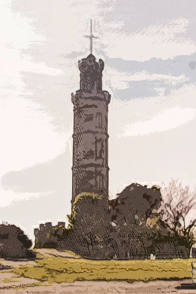 Calton Hill Edinburgh England Олійний Живопис Архітектура Міста Дизайн Листівки — стокове фото