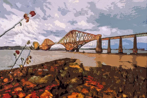 Edinburgh Schottland England Ölgemälde Die Landschaft Des Firth Forth Entwurf — Stockfoto