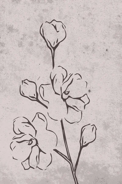 Linienkunst Abstraktes Florales Design Für Druck Einband Tapete Minimale Und — Stockfoto