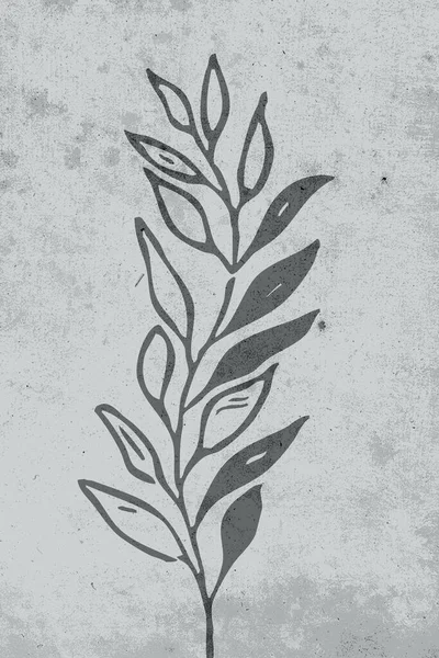 Neutralna Sztuka Ścienna Nadruk Ilustracji Botanicznej Nowoczesna Rustykalna Dekoracja Ścian — Zdjęcie stockowe
