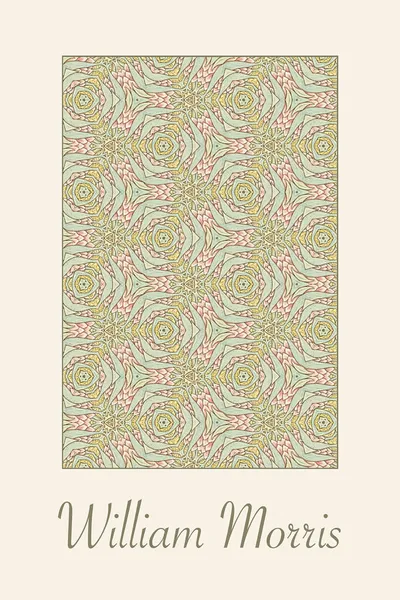 Cartaz Botânico Inspirado Por Morris Padrão Decorativo Para Impressão Capas — Fotografia de Stock