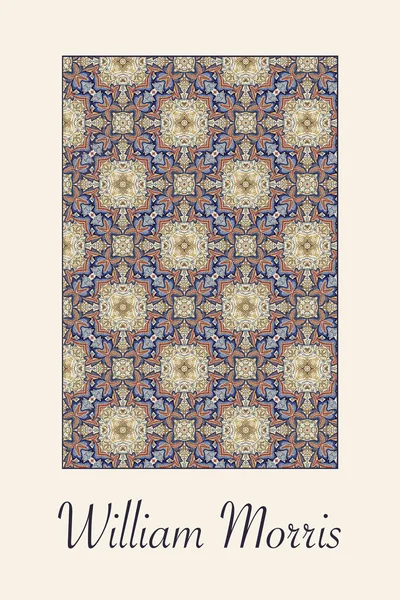Cartel Botánico Inspirado Morris Patrón Oriental Decorativo Para Imprimir Cubiertas — Foto de Stock