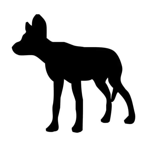 Εικονογράφηση Διανυσματικών Ζώων Μαύρη Σιλουέτα Ύαινας Λευκό Φόντο — Διανυσματικό Αρχείο