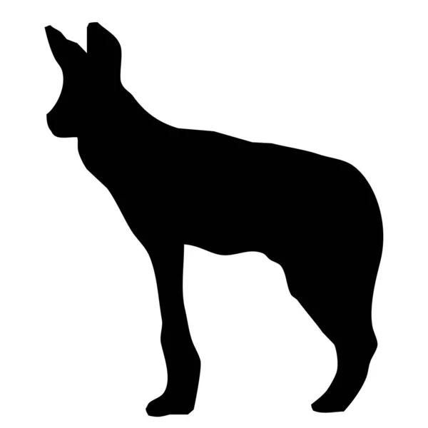 Vektordjur Illustration Svart Siluett Hyena Vit Bakgrund — Stock vektor