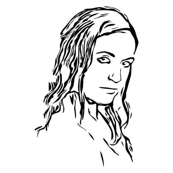 Εικονογράφηση Διανύσματος Σιλουέτα Μιας Όμορφης Γυναίκας Λευκό Φόντο — Διανυσματικό Αρχείο