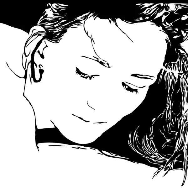 Εικονογράφηση Διανύσματος Σιλουέτα Μιας Όμορφης Γυναίκας Λευκό Φόντο — Διανυσματικό Αρχείο