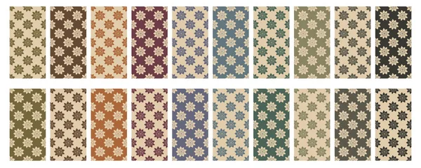 Sammlung Nahtloser Muster Design Für Papier Einband Stoff Wohnkultur Muster — Stockvektor