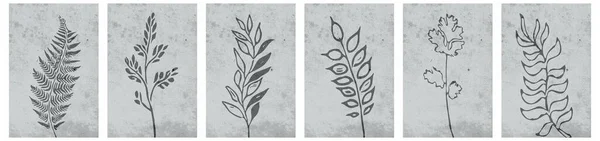 Настенная Живопись Печатная Ботаническая Иллюстрация Современная Ржавая Отделка Стен Комнаты — стоковый вектор