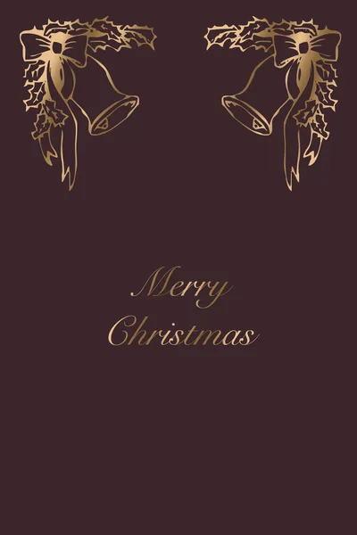 Design Cartão Saudação Natal Padrão Minimalista Para Impressão Letras Douradas — Fotografia de Stock