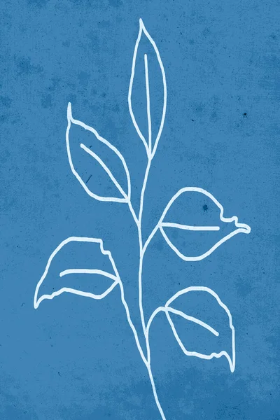 Ilustracja Botaniczna Modnym Kolorze 2020 Klasyczny Niebieski — Zdjęcie stockowe