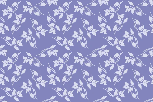 非常にペリ 今年のファッショナブルな色 流行の紫の色で植物シームレスパターン2022 — ストックベクタ