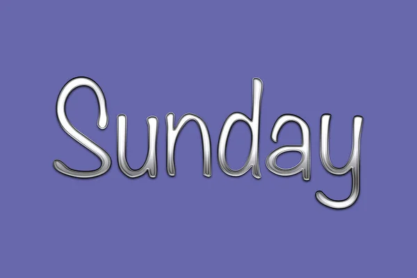 Icon Trendy Purple Background Year 2022 Silver Lettering Sunday Day — Foto Stock