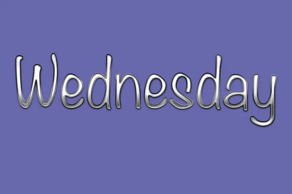 Icon Trendy Purple Background Year 2022 Silver Lettering Wednesday Day — Fotografia de Stock
