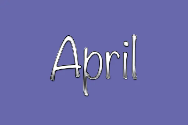 Icon Trendy Purple Background Year 2022 Silver Lettering April Month — Stockfoto