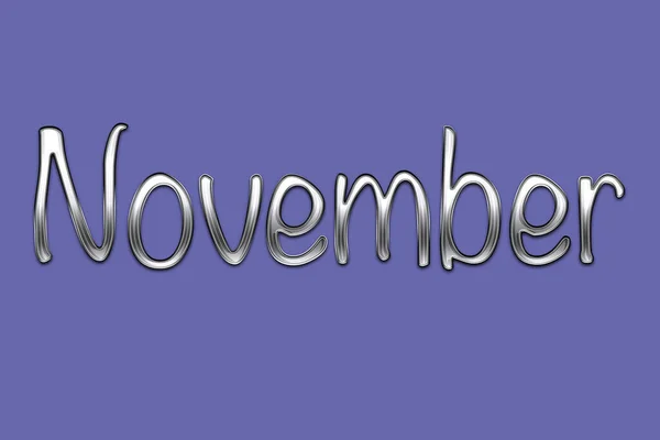 Icon Trendy Purple Background Year 2022 Silver Lettering November Month — Stockfoto