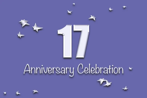 Дизайн Пригласительного Билета Юбилей Серебряные Буквы Модном Фиолетовом Фоне 2022 — стоковое фото