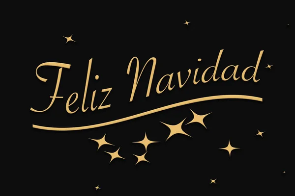 Gold Inscription Merry Christmas Spanish — Fotografia de Stock