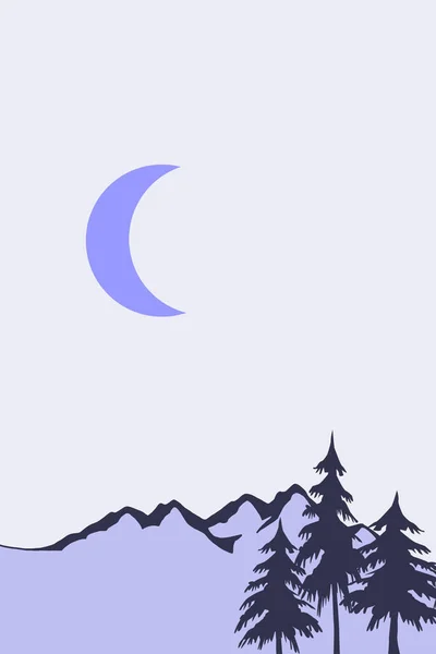 Berglandschaft Mondscheinnacht Den Bergen Abstraktes Muster Für Druck Einband Tapete — Stockfoto