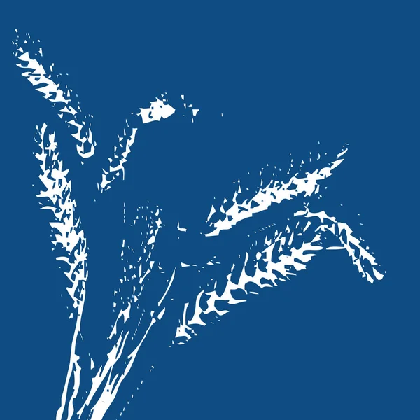 Ilustracja Botaniczna Modnym Kolorze Niebieskim 2020 Dekoracje Ścienne Nowoczesnym Minimalistycznym — Zdjęcie stockowe