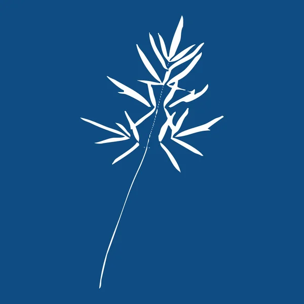 Botanikai Illusztráció Trendi 2020 Kék Színű Faldekoráció Modern Minimalista Stílusban — Stock Fotó
