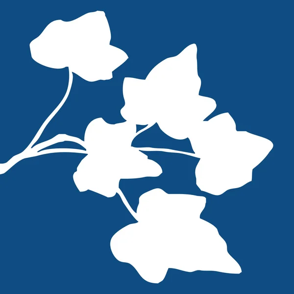 Ilustración Botánica Color Azul Moda 2020 Decoraciones Pared Estilo Minimalista — Foto de Stock