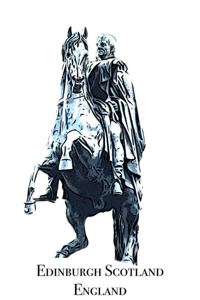 Шотландія Англія Ілюстрація Подорожі Обкладинка Дизайн Інтер Єру Оздоблення Стін — стокове фото
