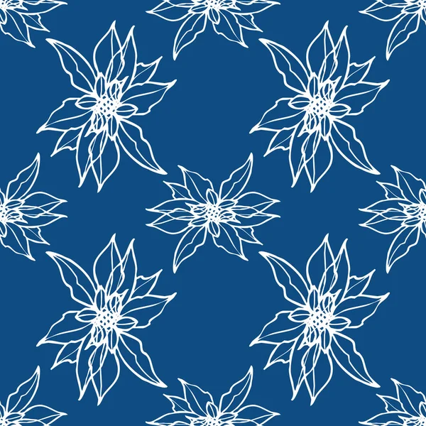 Seamless Decorative Pattern Blue Background Art Fabrics Decorations Albums Wallpapers — Fotografia de Stock