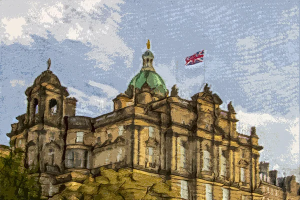 Arquitectura Ilustración Edimburgo Escocia Inglaterra Patrón Para Portada Para Imprimir —  Fotos de Stock