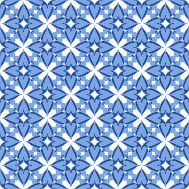 Tekstil, duvar kâğıtları ve grafik sanatları için dekoratif kusursuz desen. Mavi renk