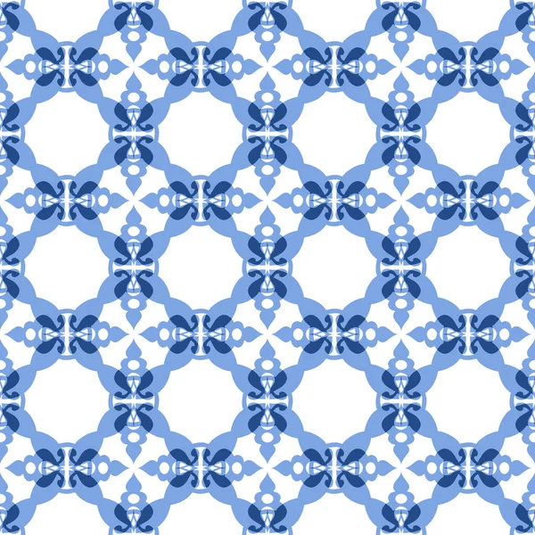 Decoratieve Naadloze Patroon Voor Textiel Wallpapers Grafische Kunst Blauwe Kleur — Stockfoto