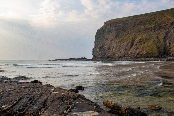 Crackington Haven Cornwall Inglaterra Pintura Óleo Sobre Lienzo Paisaje Junto — Foto de Stock