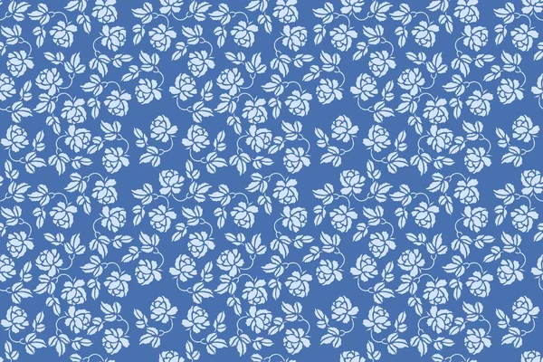 Motif Botanique Sans Couture Couleur Bleue Tendance Art Textiles Décorations — Image vectorielle