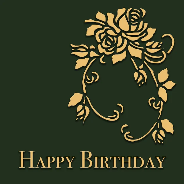 Happy Birthday Greeting Card Design Botanical Formula — Stock Fotó