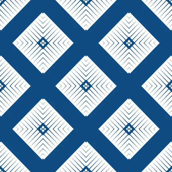Seamless Pattern Trendy Blue Color Tiles Can Combined Each Other — ストック写真