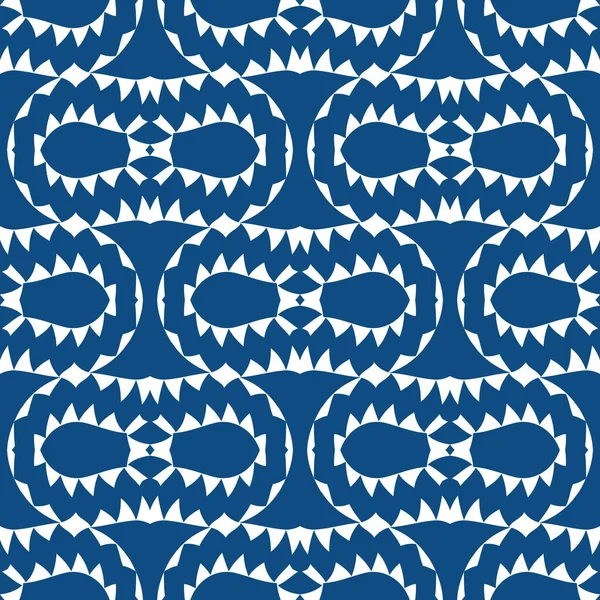 Seamless Pattern Trendy Blue Color Tiles Can Combined Each Other — Stockfoto