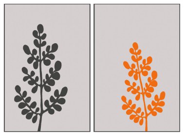 Collection of 2 illustrations in a minimalist style. Design for print, for cover. Botanical pattern . 