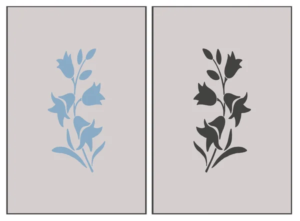 Collection Illustrations Minimalist Style Design Print Cover Botanical Pattern — ストックベクタ