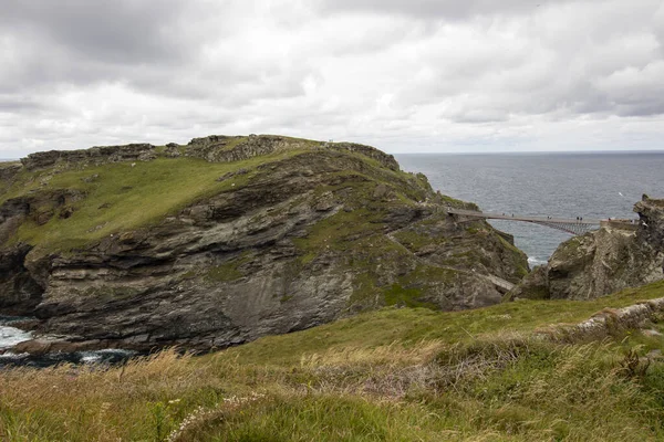Tintagel Vacker Utsikt Över Havet Och Bergen Norra Cornwall — Stockfoto