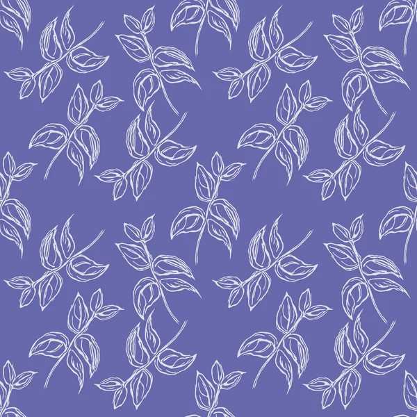Botanical Seamless Pattern Trendy Purple Color Year 2022 Tiles Can — Stockfoto