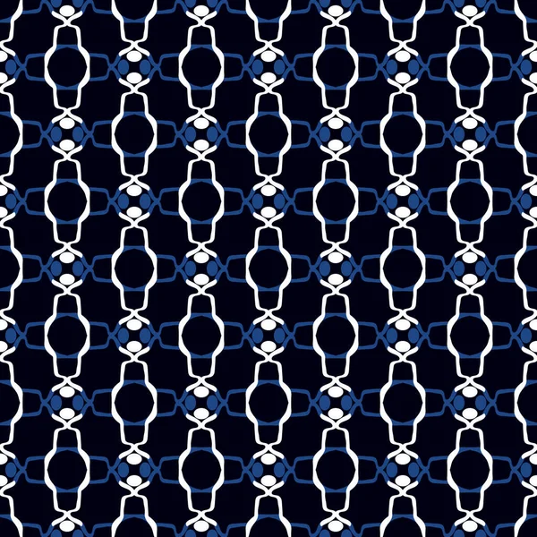 Seamless Abstract Pattern Trendy Blue Color Tiles Can Joined Together — 图库照片