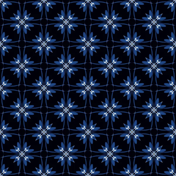 流行の青の色でシームレス抽象的なパターン タイルを結合できます — ストック写真