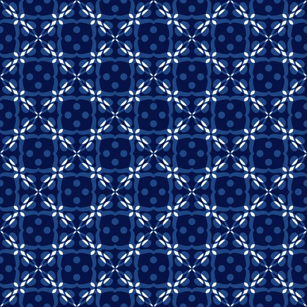 Seamless Abstract Pattern Trendy Blue Color Tiles Can Joined Together — 图库照片