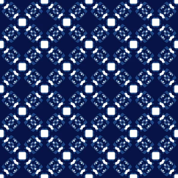 Seamless Abstract Pattern Trendy Blue Color Tiles Can Joined Together — Foto de Stock