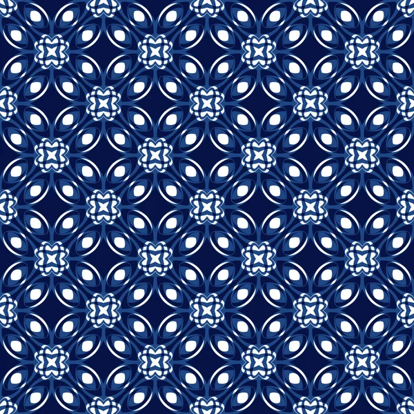 Seamless Abstract Pattern Trendy Blue Color Tiles Can Joined Together — 图库照片